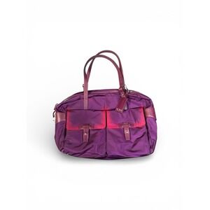 TUMI Cortina Boarding Nylon Tote Leather Trim Travel Purple Pink NWT Bag